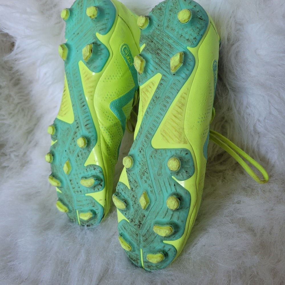 Puma Future Play FG/AG 107187-03 Mens 5 Yellow Teal Football Boot Soccer Cleats - Picture 13 of 14